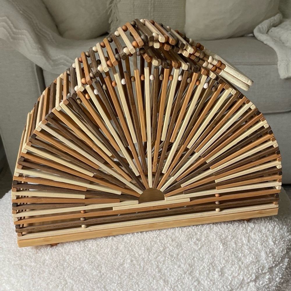 Cult Gaia Cupola Dome Bamboo Bag Summer Beach Handbag